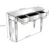 image:imageVINGLI Mirrored Vanity Desk with 2 Drawers Modern ConsoleSofaMakeup Desk for BedroomLiving RoomEntryway Multifunctional Workstation for Kids Teen SilverSilver