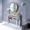 image:imageVINGLI Mirrored Vanity Desk with 2 Drawers Modern ConsoleSofaMakeup Desk for BedroomLiving RoomEntryway Multifunctional Workstation for Kids Teen SilverSilver