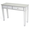 image:imageVINGLI Mirrored Vanity Desk with 2 Drawers Modern ConsoleSofaMakeup Desk for BedroomLiving RoomEntryway Multifunctional Workstation for Kids Teen SilverSilver
