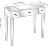 image:imageVINGLI Mirrored Vanity Desk with 2 Drawers Modern ConsoleSofaMakeup Desk for BedroomLiving RoomEntryway Multifunctional Workstation for Kids Teen SilverSilver