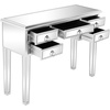 image:imageVINGLI Mirrored Vanity Desk with 2 Drawers Modern ConsoleSofaMakeup Desk for BedroomLiving RoomEntryway Multifunctional Workstation for Kids Teen SilverSilver