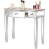 image:imageVINGLI Mirrored Vanity Desk with 2 Drawers Modern ConsoleSofaMakeup Desk for BedroomLiving RoomEntryway Multifunctional Workstation for Kids Teen SilverSilver