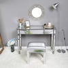 image:imageVINGLI Mirrored Vanity Desk with 2 Drawers Modern ConsoleSofaMakeup Desk for BedroomLiving RoomEntryway Multifunctional Workstation for Kids Teen SilverSilver