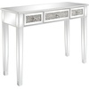 image:imageVINGLI Mirrored Vanity Desk with 2 Drawers Modern ConsoleSofaMakeup Desk for BedroomLiving RoomEntryway Multifunctional Workstation for Kids Teen SilverSilver