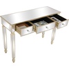 image:imageVINGLI Mirrored Vanity Desk with 2 Drawers Modern ConsoleSofaMakeup Desk for BedroomLiving RoomEntryway Multifunctional Workstation for Kids Teen SilverGold