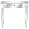 image:imageVINGLI Mirrored Vanity Desk with 2 Drawers Modern ConsoleSofaMakeup Desk for BedroomLiving RoomEntryway Multifunctional Workstation for Kids Teen SilverSilver