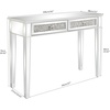 image:imageVINGLI Mirrored Vanity Desk with 2 Drawers Modern ConsoleSofaMakeup Desk for BedroomLiving RoomEntryway Multifunctional Workstation for Kids Teen SilverSilver