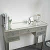 image:imageVINGLI Mirrored Vanity Desk with 2 Drawers Modern ConsoleSofaMakeup Desk for BedroomLiving RoomEntryway Multifunctional Workstation for Kids Teen SilverSilver