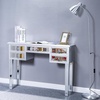 image:imageVINGLI Mirrored Vanity Desk with 2 Drawers Modern ConsoleSofaMakeup Desk for BedroomLiving RoomEntryway Multifunctional Workstation for Kids Teen SilverSilver
