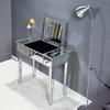 image:imageVINGLI Mirrored Vanity Desk with 2 Drawers Modern ConsoleSofaMakeup Desk for BedroomLiving RoomEntryway Multifunctional Workstation for Kids Teen SilverSilver