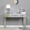 image:imageVINGLI Mirrored Vanity Desk with 2 Drawers Modern ConsoleSofaMakeup Desk for BedroomLiving RoomEntryway Multifunctional Workstation for Kids Teen SilverSilver