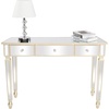 image:imageVINGLI Mirrored Vanity Desk with 2 Drawers Modern ConsoleSofaMakeup Desk for BedroomLiving RoomEntryway Multifunctional Workstation for Kids Teen SilverGold