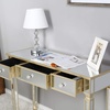image:imageVINGLI Mirrored Vanity Desk with 2 Drawers Modern ConsoleSofaMakeup Desk for BedroomLiving RoomEntryway Multifunctional Workstation for Kids Teen SilverGold