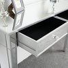 image:imageVINGLI Mirrored Vanity Desk with 2 Drawers Modern ConsoleSofaMakeup Desk for BedroomLiving RoomEntryway Multifunctional Workstation for Kids Teen SilverSilver