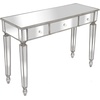 image:imageVINGLI Mirrored Vanity Desk with 2 Drawers Modern ConsoleSofaMakeup Desk for BedroomLiving RoomEntryway Multifunctional Workstation for Kids Teen SilverSilver