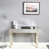 image:imageVINGLI Mirrored Vanity Desk with 2 Drawers Modern ConsoleSofaMakeup Desk for BedroomLiving RoomEntryway Multifunctional Workstation for Kids Teen SilverGold