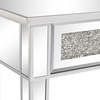 image:imageVINGLI Mirrored Vanity Desk with 2 Drawers Modern ConsoleSofaMakeup Desk for BedroomLiving RoomEntryway Multifunctional Workstation for Kids Teen SilverSilver