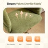 image:imageVINGLI Modern Curved Office amp Vanity Desk Chair Cute Upholstered Nail Chair with Wheels amp 360 Swivel amp Club amp Tilting amp Gold Base for Bedroom Living Room Makeup Velvet Chenille KhakiGreen