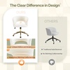 image:imageVINGLI Modern Curved Office amp Vanity Desk Chair Cute Upholstered Nail Chair with Wheels amp 360 Swivel amp Club amp Tilting amp Gold Base for Bedroom Living Room Makeup Velvet Chenille KhakiWhite