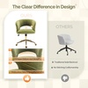 image:imageVINGLI Modern Curved Office amp Vanity Desk Chair Cute Upholstered Nail Chair with Wheels amp 360 Swivel amp Club amp Tilting amp Gold Base for Bedroom Living Room Makeup Velvet Chenille KhakiGreen