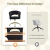 image:imageVINGLI Modern Curved Office amp Vanity Desk Chair Cute Upholstered Nail Chair with Wheels amp 360 Swivel amp Club amp Tilting amp Gold Base for Bedroom Living Room Makeup Velvet Chenille KhakiBlack