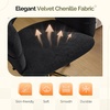 image:imageVINGLI Modern Curved Office amp Vanity Desk Chair Cute Upholstered Nail Chair with Wheels amp 360 Swivel amp Club amp Tilting amp Gold Base for Bedroom Living Room Makeup Velvet Chenille KhakiBlack