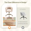 image:imageVINGLI Modern Curved Office amp Vanity Desk Chair Cute Upholstered Nail Chair with Wheels amp 360 Swivel amp Club amp Tilting amp Gold Base for Bedroom Living Room Makeup Velvet Chenille KhakiKhaki