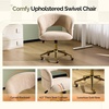 image:imageVINGLI Modern Curved Office amp Vanity Desk Chair Cute Upholstered Nail Chair with Wheels amp 360 Swivel amp Club amp Tilting amp Gold Base for Bedroom Living Room Makeup Velvet Chenille KhakiKhaki