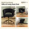 image:imageVINGLI Modern Curved Office amp Vanity Desk Chair Cute Upholstered Nail Chair with Wheels amp 360 Swivel amp Club amp Tilting amp Gold Base for Bedroom Living Room Makeup Velvet Chenille KhakiBlack
