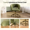 image:imageVINGLI Modern Curved Office amp Vanity Desk Chair Cute Upholstered Nail Chair with Wheels amp 360 Swivel amp Club amp Tilting amp Gold Base for Bedroom Living Room Makeup Velvet Chenille KhakiGreen