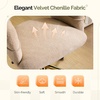 image:imageVINGLI Modern Curved Office amp Vanity Desk Chair Cute Upholstered Nail Chair with Wheels amp 360 Swivel amp Club amp Tilting amp Gold Base for Bedroom Living Room Makeup Velvet Chenille KhakiKhaki