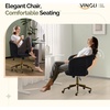 image:imageVINGLI Modern Curved Office amp Vanity Desk Chair Cute Upholstered Nail Chair with Wheels amp 360 Swivel amp Club amp Tilting amp Gold Base for Bedroom Living Room Makeup Velvet Chenille KhakiBlack