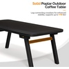 image:imageVINGLI Outdoor Folding Coffee Table Natural Poplar Wood Patio Coffee Table No Assembly Required Ideal for Balcony Porch and Living Room Rectangle NaturalBlackoval