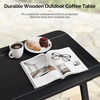 image:imageVINGLI Outdoor Folding Coffee Table Natural Poplar Wood Patio Coffee Table No Assembly Required Ideal for Balcony Porch and Living Room Rectangle NaturalBlackoval