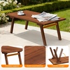 image:imageVINGLI Outdoor Folding Coffee Table Natural Poplar Wood Patio Coffee Table No Assembly Required Ideal for Balcony Porch and Living Room Rectangle NaturalNaturalrectangle