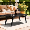 image:imageVINGLI Outdoor Folding Coffee Table Natural Poplar Wood Patio Coffee Table No Assembly Required Ideal for Balcony Porch and Living Room Rectangle NaturalBlackoval