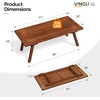 image:imageVINGLI Outdoor Folding Coffee Table Natural Poplar Wood Patio Coffee Table No Assembly Required Ideal for Balcony Porch and Living Room Rectangle NaturalNaturalrectangle