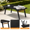 image:imageVINGLI Outdoor Folding Coffee Table Natural Poplar Wood Patio Coffee Table No Assembly Required Ideal for Balcony Porch and Living Room Rectangle NaturalBlackoval