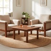 image:imageVINGLI Outdoor Folding Coffee Table Natural Poplar Wood Patio Coffee Table No Assembly Required Ideal for Balcony Porch and Living Room Square Natural
