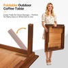 image:imageVINGLI Outdoor Folding Coffee Table Natural Poplar Wood Patio Coffee Table No Assembly Required Ideal for Balcony Porch and Living Room Square Natural