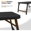 image:imageVINGLI Outdoor Folding Coffee Table Rectangle Drainable Iron Patio Table for Balcony Porch and Living Room BlueBlack