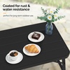 image:imageVINGLI Outdoor Folding Coffee Table Rectangle Drainable Iron Patio Table for Balcony Porch and Living Room BlueBlack