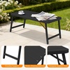 image:imageVINGLI Outdoor Folding Coffee Table Rectangle Drainable Iron Patio Table for Balcony Porch and Living Room BlueBlack
