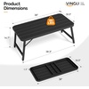 image:imageVINGLI Outdoor Folding Coffee Table Rectangle Drainable Iron Patio Table for Balcony Porch and Living Room BlueBlack