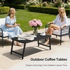 image:imageVINGLI Outdoor Folding Coffee Table Rectangle Drainable Iron Patio Table for Balcony Porch and Living Room BlueBlack