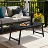 image:imageVINGLI Outdoor Folding Coffee Table Rectangle Drainable Iron Patio Table for Balcony Porch and Living Room BlueBlack