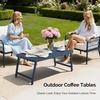 image:imageVINGLI Outdoor Folding Coffee Table Rectangle Drainable Iron Patio Table for Balcony Porch and Living Room BlueBlue