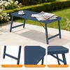image:imageVINGLI Outdoor Folding Coffee Table Rectangle Drainable Iron Patio Table for Balcony Porch and Living Room BlueBlue