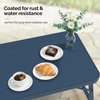 image:imageVINGLI Outdoor Folding Coffee Table Rectangle Drainable Iron Patio Table for Balcony Porch and Living Room BlueBlue