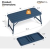 image:imageVINGLI Outdoor Folding Coffee Table Rectangle Drainable Iron Patio Table for Balcony Porch and Living Room BlueBlue